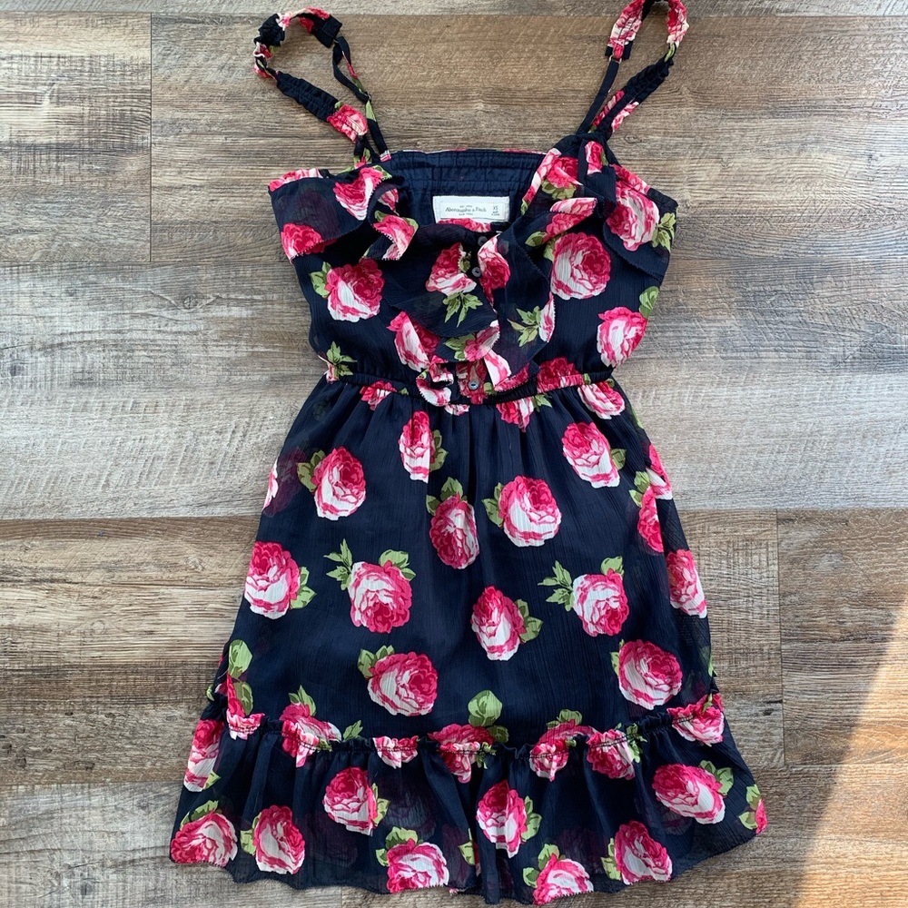 A&F women pink floral sleeveless mini dress Sz XS